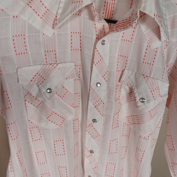 Fenton Vintage Western Pearl Snap Dashed Windopane Check Rockabilly Cowboy Shirt - Picture 3 of 7